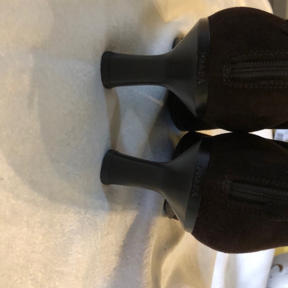 PRADA Chocolate brown ankle booties - Picture 4 of 5